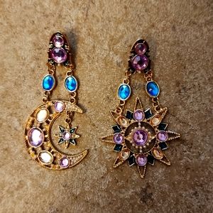 Celestial Moon and Star Earrings